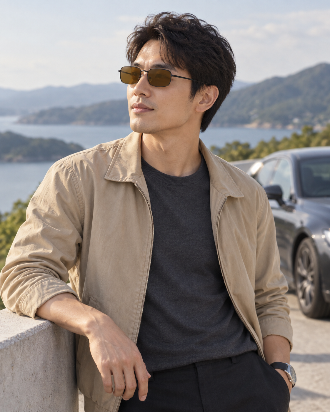 Square metal sunglasses