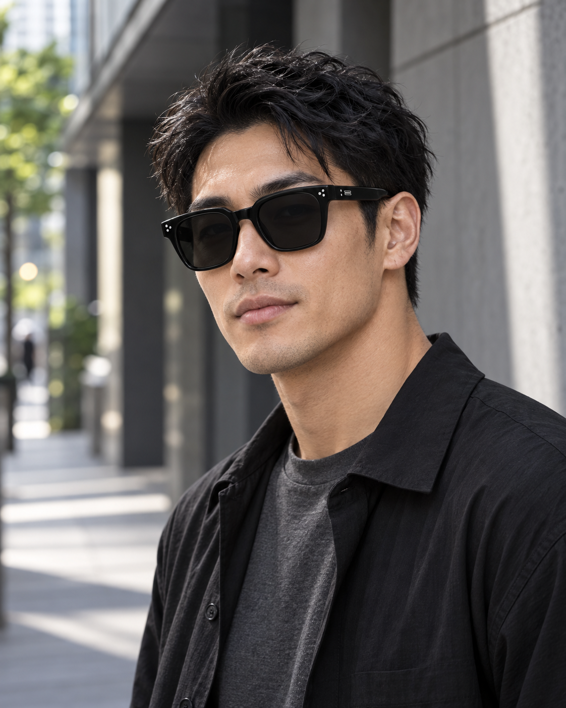 Tinted square sunglasses